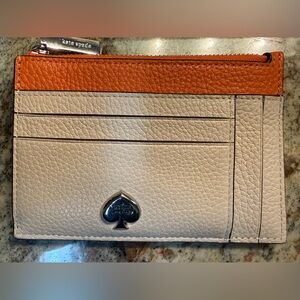 Kate Spade Kayla Large Slim Card Holder - Cream Leather Accessory